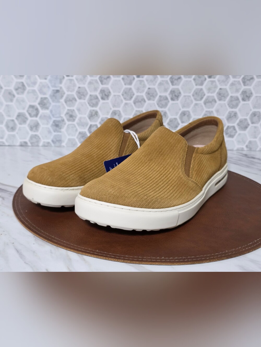 Birkenstock Men's Slip-On Corduroy Loafers in Camel Brown